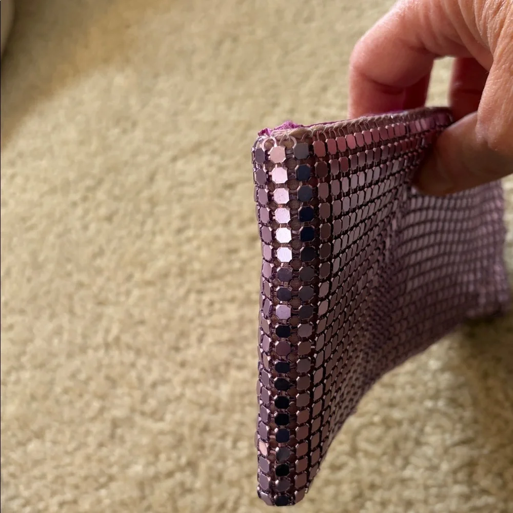 RSVP Women’s Purple Metal Mesh Cosmetic Bag/Clutch Bag